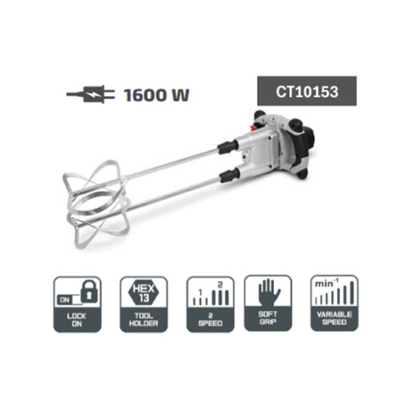 خلاط بويات كراون 2 سرعة 1600 وات 2 ريشة CROWN CT10153‏